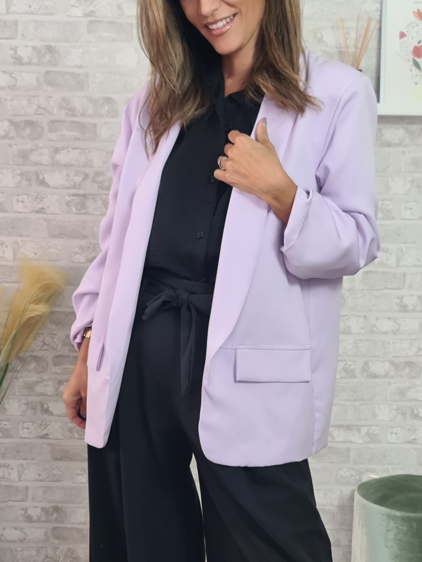 Blazer com forro interior na cor lilas