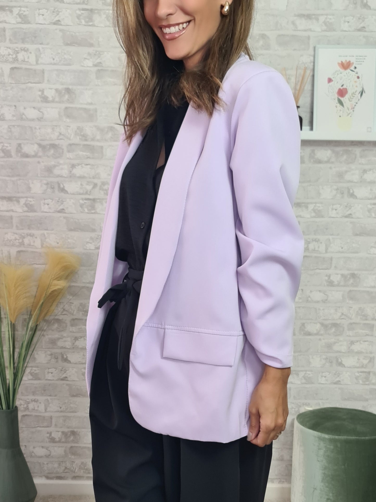 Blazer com forro interior na cor lilas